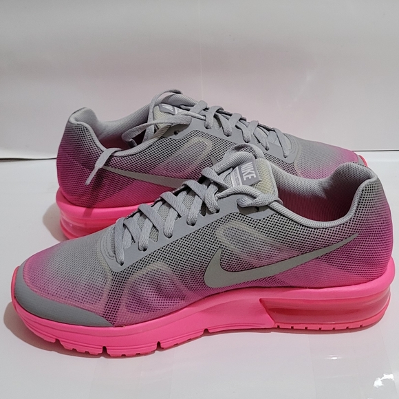 NIKE Air Max Sequent GS Grey & Pink Running Sneakers - Picture 3 of 8